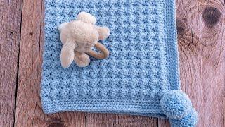 How to Crochet a Baby Blanket for Beginners Super EASY & QUICK. Only 1 row to repeat