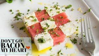 Cubed Watermelon Feta Salad with Mint