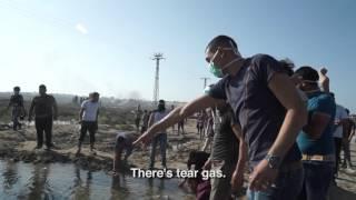 Gaza protesters drink tear gas contaminated water