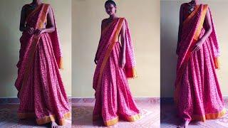 Beautiful lehenga from saree  How to wear lehenga from saree  Saree se lehenga kese pahne 