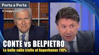 Giuseppe Conte vs Belpietro a Porta a Porta Il Superbonus 110% e le tasse