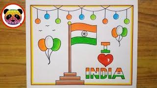 Republic Day Drawing Easy Steps  How to Draw Republic Day Poster Drawing  Republic Day Drawing