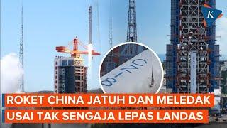 Roket China Jatuh Usai Tak Sengaja Lepas Landas Disusul Ledakan Besar