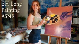 3H Painting ASMR with RELAXING Presence like BOB ROSS  painting compilation
