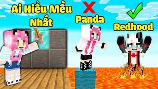 REDHOOD VÀ CHỊ PANDA THỬ THÁCH AI HIỂU MỀU NHẤT TRONG MINECRAFT*MỀU TROLL REDHOOD BẰNG BẪY LAVA MCPE