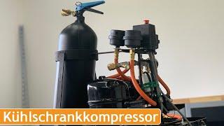 DIY Kühlschrankkompressor mit mobilem Drucklufttank  Dauerkompressor vom Kühlschrank recyceln