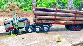 AWESOME RC TRUCK HEAVY LOADED  RC ADVENTURE  RC HEAVY LOAD LOG EXTREME