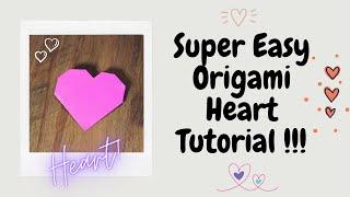 Super Easy Origami Heart  Easiest Origami Heart Ever  Easy Origami Heart  Twins O and A