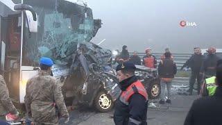 شاهد حادث سير متسلسل يودي بحياة 11 شخصا في تركيا