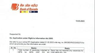 IBPS POCLERKSO 2022 VACANCIES UPDATE  BOB RTI