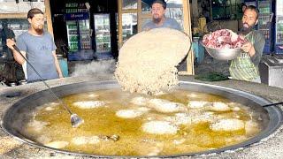 MOST GIANT KABULI PULAO - POPULAR AFGHANI STREET FOOD MEAT RICE PREPARED  KABULI PULAO RECIPE