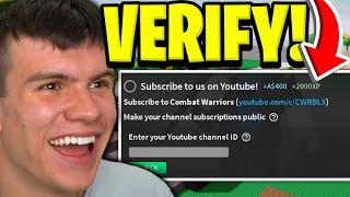 How To *VERIFY YOUTUBE CHANNEL* In Roblox Combat Warriors For FREE REWARDS