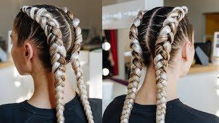 Box dutch braids hairstyle up to 1 month. How to make boxing braids for 1 month