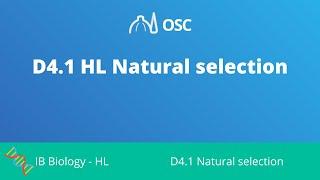 D4.1 HL Natural Selection IB Biology HL