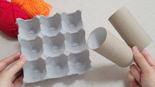 So Beautiful  Look what I Made with Egg carton and toilet paper roll. DIY Recycling craft ideas