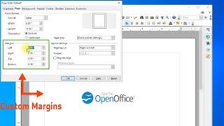 How to set the margins in OpenOffice by creating a template and set it as default