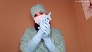 Girls Latex gloves and mask surgery