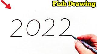 How To Draw Fish From Number 2022  Easy Fish Drawing  Number Drawing