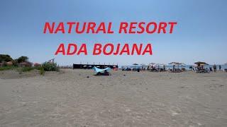 Walking Tour of natural resort Ada Bojanabest FKK beach in Montenegro Adriatic see at high season