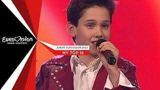 Junior Eurovision Song Contest 2003  My Top 16