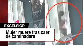 Mujer se tropieza en caminadora del gimnasio y cae hacia su muerte