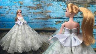 DIY Barbie Wedding Dress  How To Make Barbie Wedding Dress  DIY Barbie Hacks  DIY Barbie Clothes