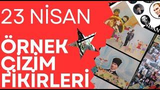 23 Nisan Konulu Çizim Fikirleri II Kolay Çizim Fikirleri II Atatürk Resmi Çizimi Nasıl Yapılır