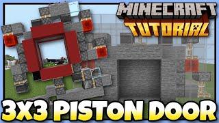 3x3 PISTON DOOR - Minecraft Bedrock Tutorial - MCPEXboxPS4WindowsSwitch