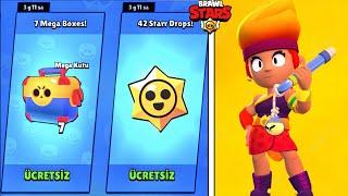 7 ÜCRETSİZ MEGA KUTU VE 42 TANE STAR HEDİYESİ AÇTIM  BRAWL STARS