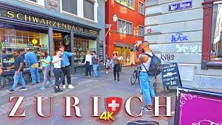 Switzerland Zurich  City Stroll of Streets  Food Bars Shops  Niederdorf Oberdorf 4K 60fps