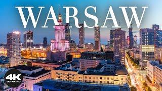 FLYING OVER WARSAW POLAND 4K UHD 1 Hour Ambient Drone Film + Music for beautiful relaxation.