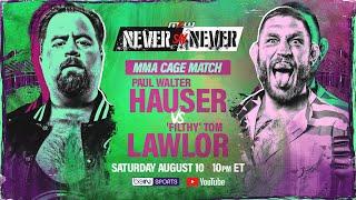 Paul Walter Hauser & Tom Lawlor fight in MMA CAGE MATCH