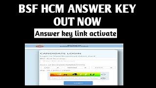 Bsf hcm answer key 2023  bsf head constable ministerial answer key