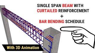 Bar bending schedule of a beam  BBS of Single span beam  with 3d animation  Civil Tutor #bbs