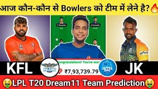 KFL vs JK Dream11 TeamKFL vs JK Dream11KFL vs JK Dream11 Today Match Prediction