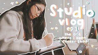   studio vlog ep. 1  opening my etsy shop lots of drawing cutting and messing up 