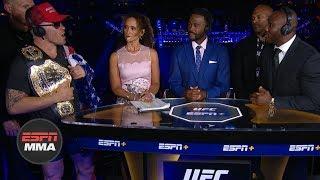 Colby Covington Kamaru Usman get heated during UFC Fight Night Post Show  ESPN MMA