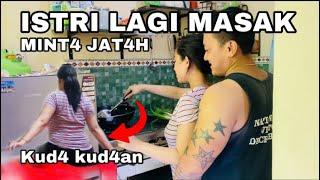 PULANG GYM M1NTA J4T4H PAS ISTR1 LAGI MASAK‼️M4U BENERAN prank