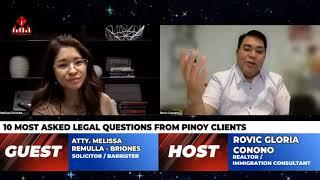 10 COMMON LEGAL QUESTIONS FROM PINOY CLIENTS