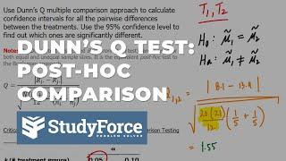 Dunns Q Test Post-Hoc Test for Non-Parametric Data