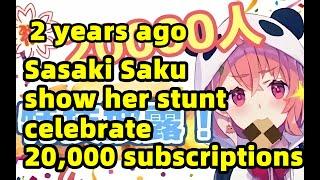 ENG SUB 2 years ago Sasaki Saku show her stunt to celebrate 20000 subscriptions NIJISANJI 笹木咲