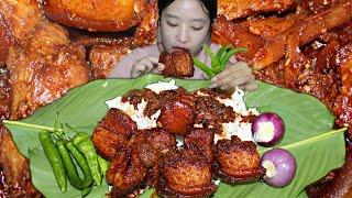 Pork With Rice Mukbang  Naga Girl 