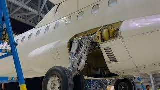 The landing gear retractionextension  in ATR 72600   #aircraft  #landinggear  #system #usa #india