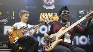 8 year old bass phenom Aron Hodek jams with Richard Bona at 2019 NAMM