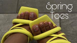 Watch Me Work Toe Nail Makeover  Flower Nail Art