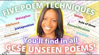 Five Literature Techniques Youll Find In ANY Unseen Poem  GCSE Poetry Devices + Free Revision Pack