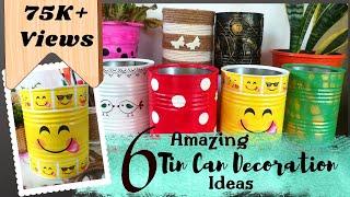 DIY 6 Amazing Tin Can Decoration Ideas  Tin can crafts  Recycled Tin Can Craft Ideas  Craftdil