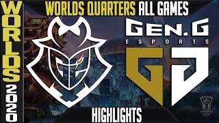 G2 vs GEN Highlights ALL GAMES  Quarterfinals Worlds 2020 Playoffs  G2 Esports vs Gen.G