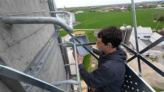 Running Electrical Conduit Up the New Silo