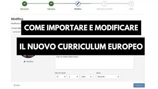 Come importare e modificare il nuovo Curriculum Europass 2020